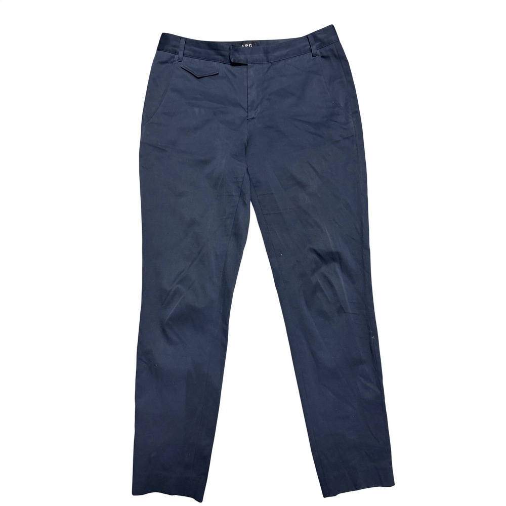 A.P.C. Rue Madame Paris Navy Blue Cotton Chino Trousers Slim Straight Size 38